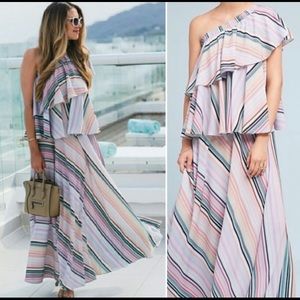 NWT Anthropologie Guapa Anastasia One Shoulder Layered Maxi Dress